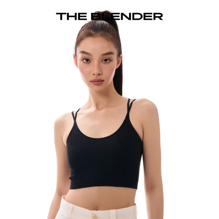 The Blender 「轻运动」吊带美背针织打底背心文胸内搭纯色琥珀流光