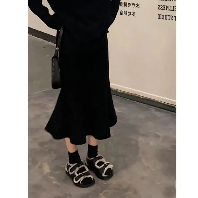 秋冬新款针织鱼尾半身裙#3315