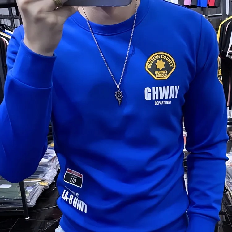 秋冬季卫衣男士宽松潮流港风T恤学生休闲长袖圆领外套时尚秋季