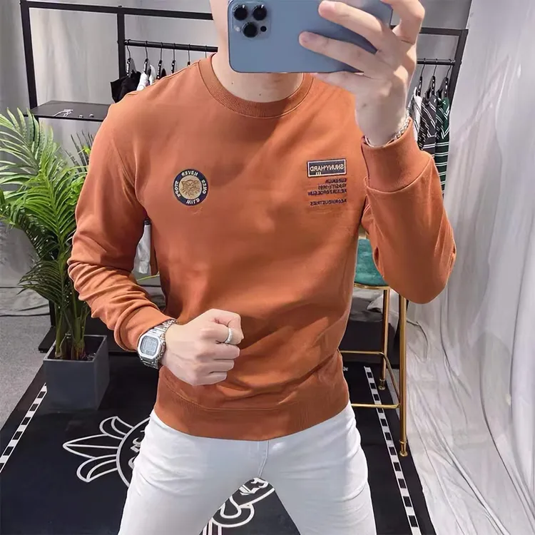 时尚秋冬欧洲站男士长袖即墨潮牌个性百搭上衣高端设计感卫衣男装