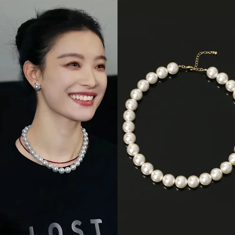 合金仿珍珠项链 消失的她倪妮同款施家珠项链女轻奢高级感锁骨链
