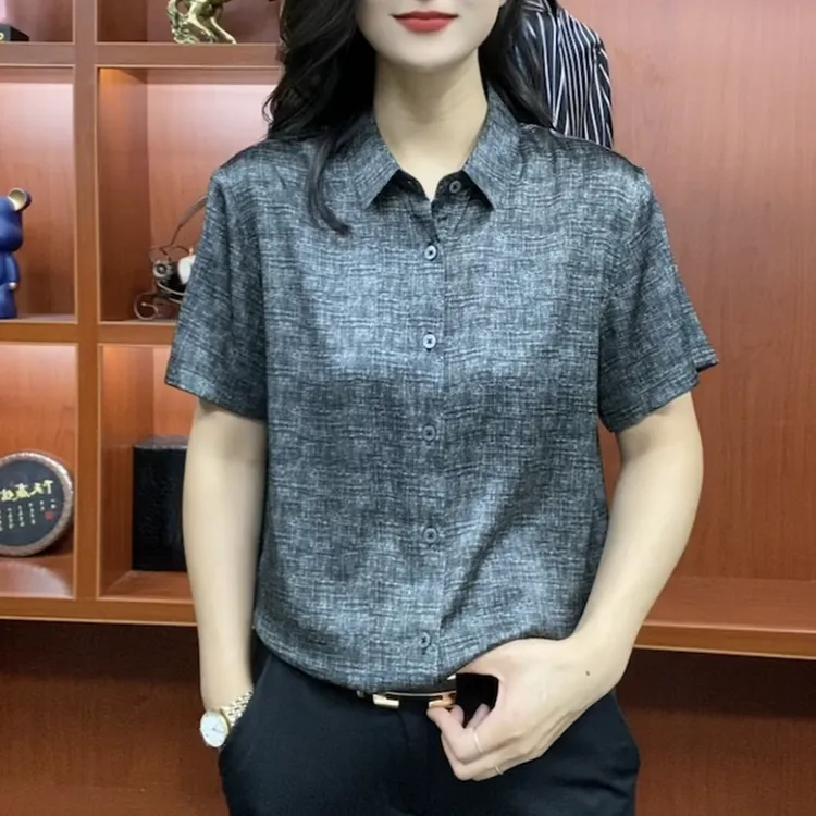 男士新款衬衫时尚商务休闲男装夏季短袖衬衣男士蚕丝短袖显瘦上衣