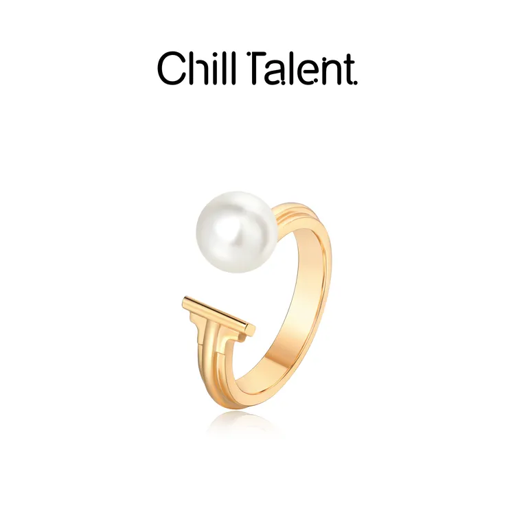 chill talent 铜合金仿珍珠戒指 【明星同款】取静戒指气质轻奢