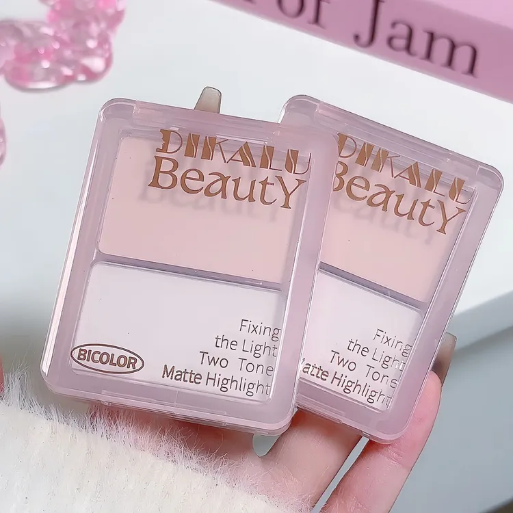 魔法叔叔粉色双拼哑光高光盘裸妆显白丝滑粉嫩学生提亮肤色柔雾感