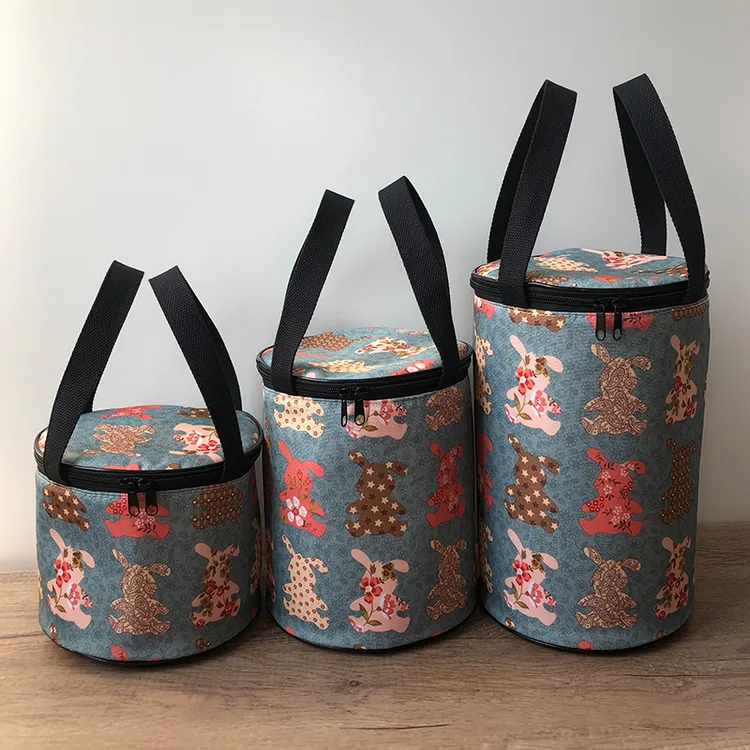 圆形饭盒袋保温袋便当包饭桶保温桶手提袋学生餐包上班族提饭袋子