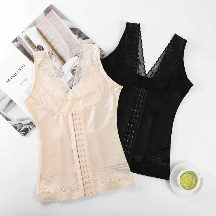 收腹上衣塑身背心女产后束腰托胸收胃美体塑形收肚子紧身内衣超薄