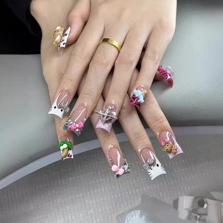 跨境鸭嘴美甲 hello kitty地域限定欧美指甲手工美甲