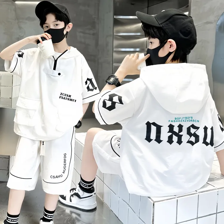 男童夏装儿童套装2025新款中大童6-15岁夏季休闲宽松潮流薄款时尚