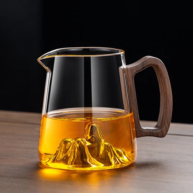 功夫茶具大小号公杯耐热温高硼硅玻璃加厚公道杯茶漏过滤网分茶器