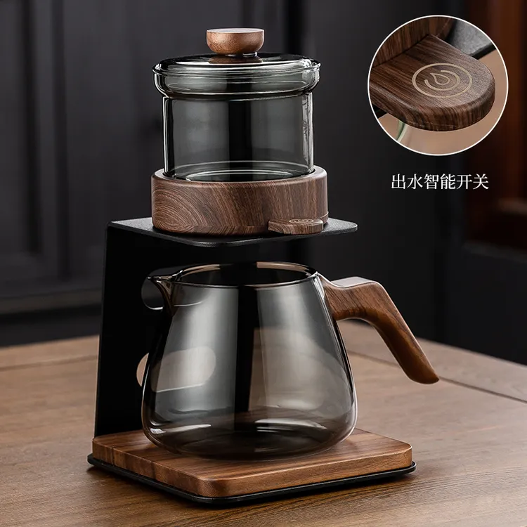 顶壶全自动懒人泡茶器功夫茶具玻璃泡茶壶家用茶水分离冲茶器触摸