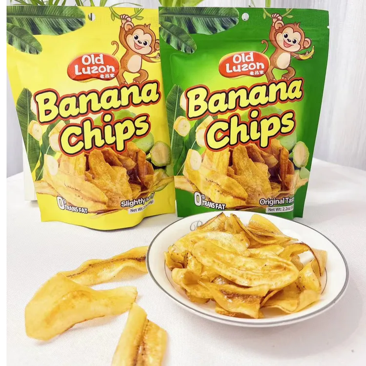 老吕宋香蕉片原装进口椰子油红糖无添加配方解馋薄脆果干60g/1包
