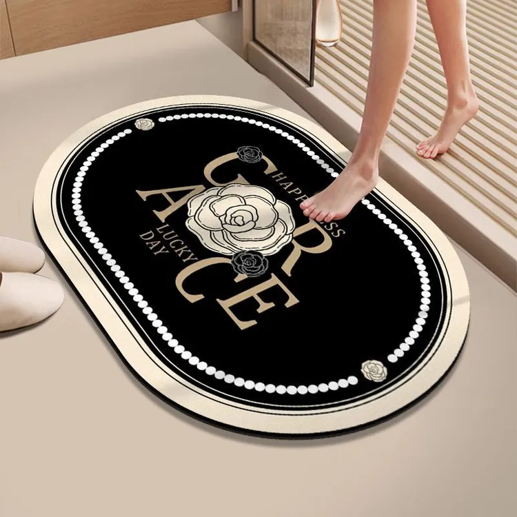 小香风软硅藻吸水防滑垫免洗脚垫地垫浴室简约卫生间耐脏速干高档