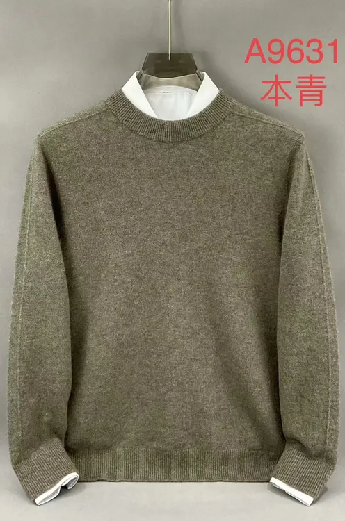 乐久正品100%纯山羊绒男士半高领加厚中年秋冬新款针织打底衫保暖