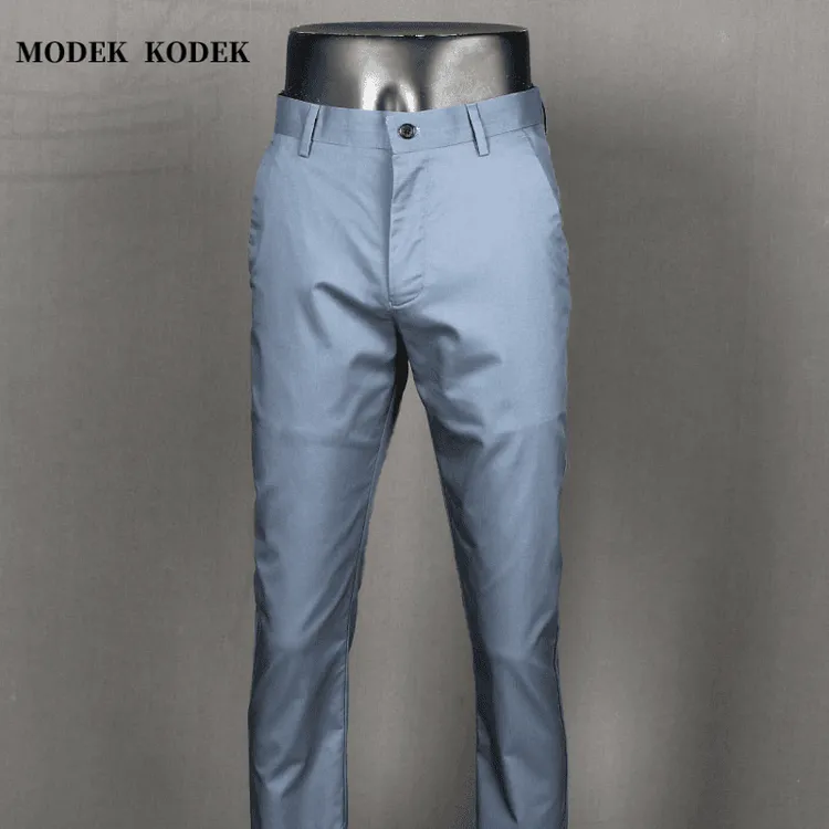 MODEK KODEK夏季薄款修身直筒休闲裤男士高品质百搭透气商务西裤