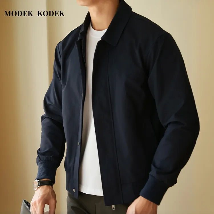MODEK KODEK轻奢潮牌男士长袖修身翻领外套春秋时尚百搭休闲夹克