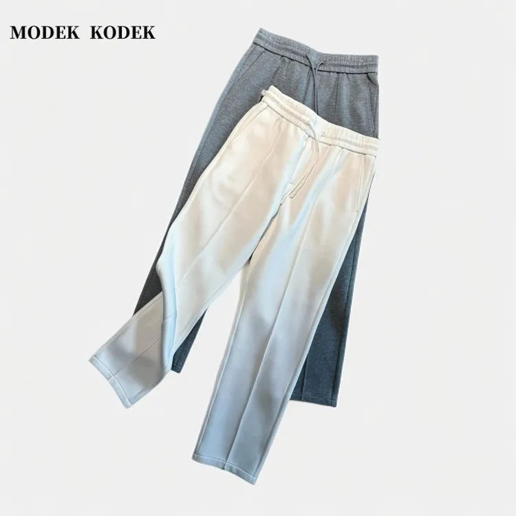 MODEK KODEK高品质直筒宽松休闲裤男士秋季新款潮流百搭纯色长裤