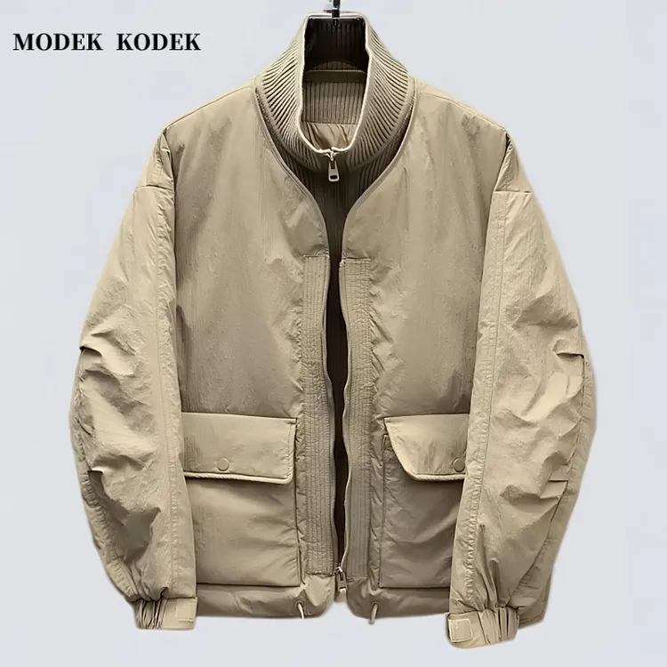 MODEK KODEK高级感假两件宽松立领夹克男士冬季潮流百搭休闲棉服