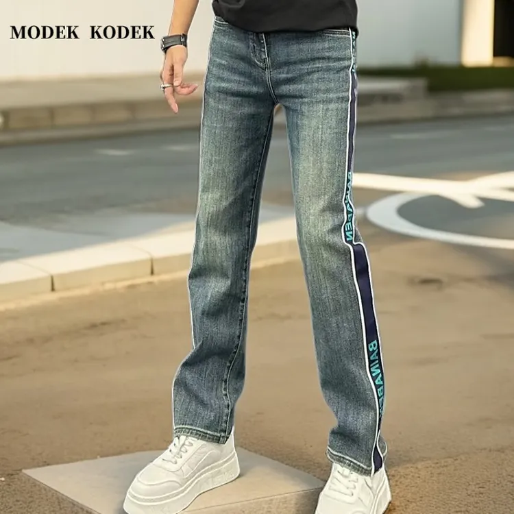 MODEK KODEK时尚复古百搭休闲水洗牛仔裤男士新款潮流修身直筒裤