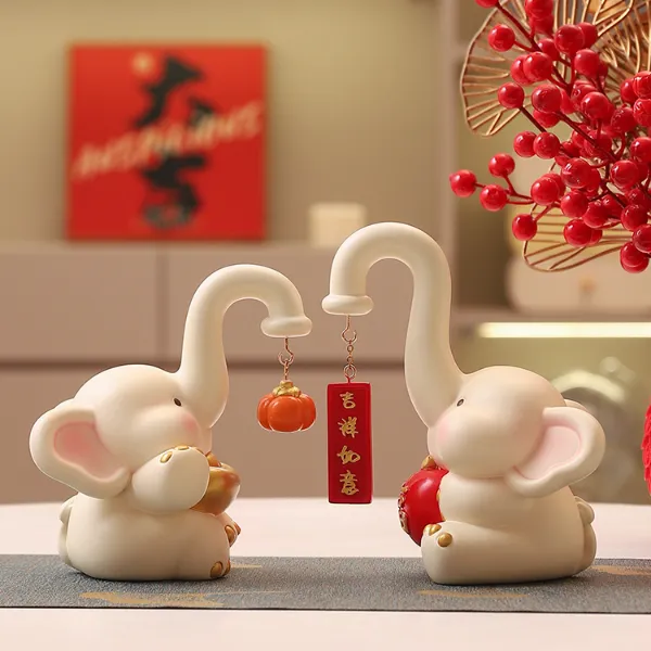 吉祥如意新婚礼物送新人大象摆件客厅家居装饰品订婚闺蜜结婚送礼