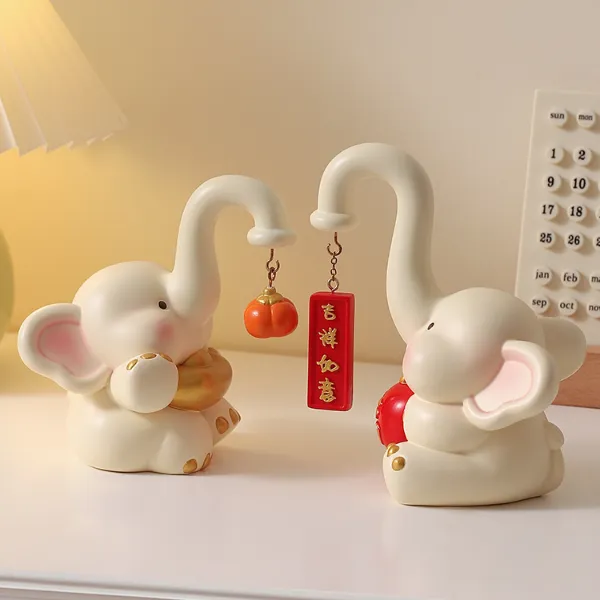 创意轻奢大象摆件家居客厅玄关酒柜电视柜招财装饰品乔迁新居礼物