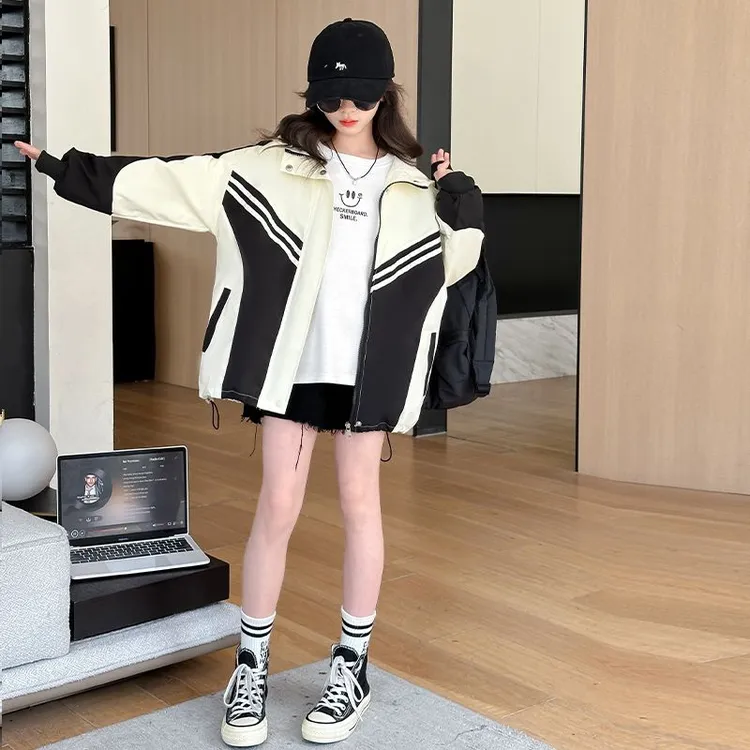 女童外套春秋2024新款洋气女大童春装上衣儿童韩版连帽春款冲锋衣