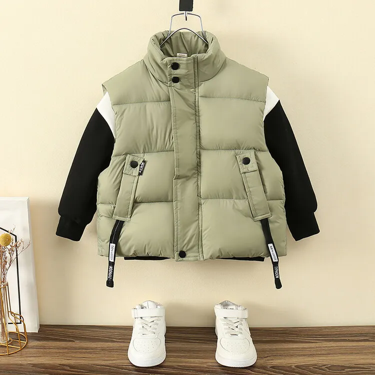 男童棉马甲儿童秋冬装2024新款休闲洋气宝宝冬季加厚外穿保暖短款