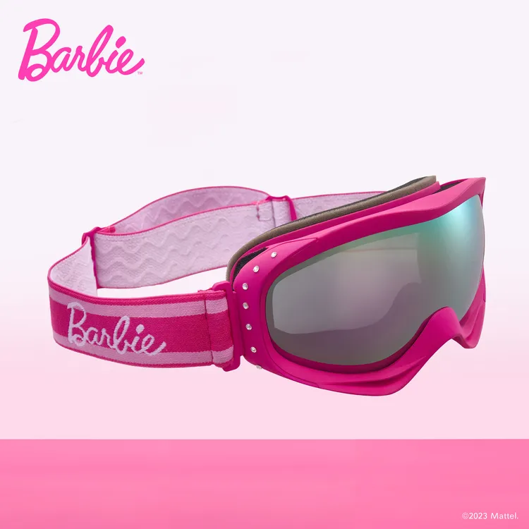 BCG芭比限定运动复古闪钻球面滑雪镜专业护目热压海绵防雾大框