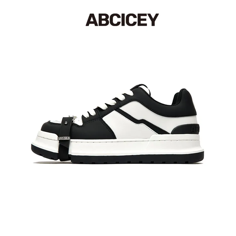【明星同款】ABCICEY月食轻奢绑带鞋板鞋秋春夏厚底低帮防滑耐磨