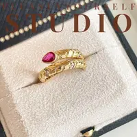 铜合金戒指 「迷幻」金蛇迎春轻奢高级感蛇骨戒指调节复古镶嵌灵蛇