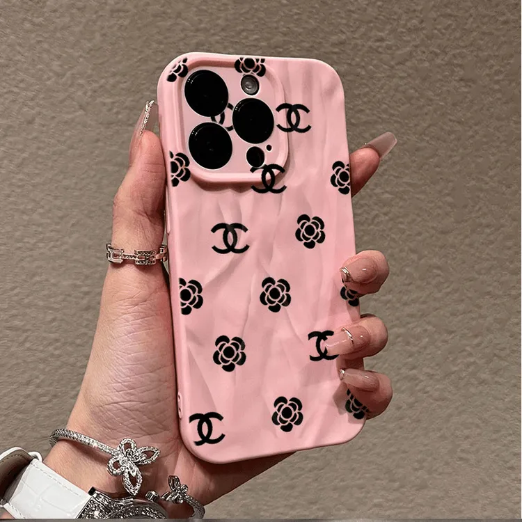 字母小香风适用iPhone16/15proamx新款12/13褶皱全包7/8P防摔软壳