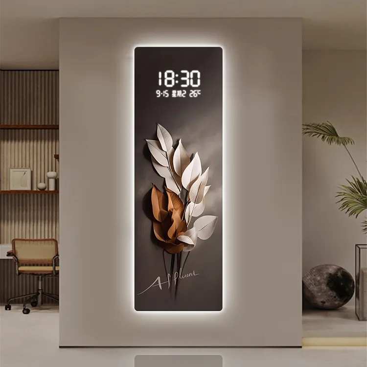2025新款家大业大轻奢挂画电子时钟玄关创意挂钟表客厅装饰画