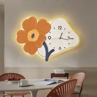 【浪漫夏花】北欧ins风餐厅装饰画挂钟花朵时钟玄关客厅挂画