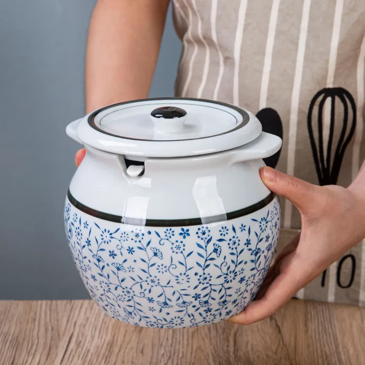 猪油罐家用陶瓷耐高温辣椒油带盖罐子荤油罐瓷罐调味料罐收纳盒大