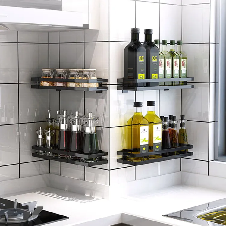 厨房调料收纳置物架免打孔壁挂家用架子用品大全收纳厨房收纳神器