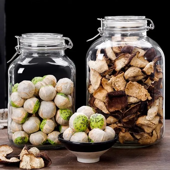 装陈皮专用储存罐大容量玻璃家用密封罐小青柑茶叶保存药材收纳瓶