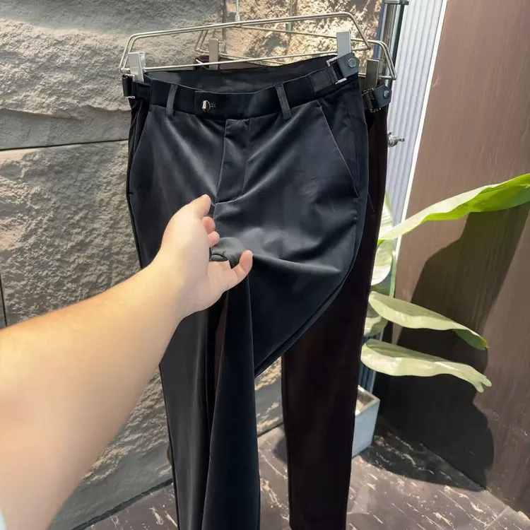 2025新款秋冬上岛丝绒百搭休闲高端男士微坠小脚休闲裤