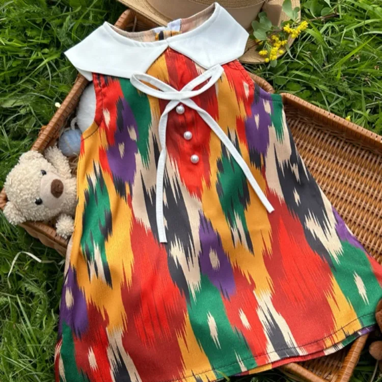 艾特莱斯亚麻棉面料女连衣裙民族风宝贝柔软舒适透气新疆礼物