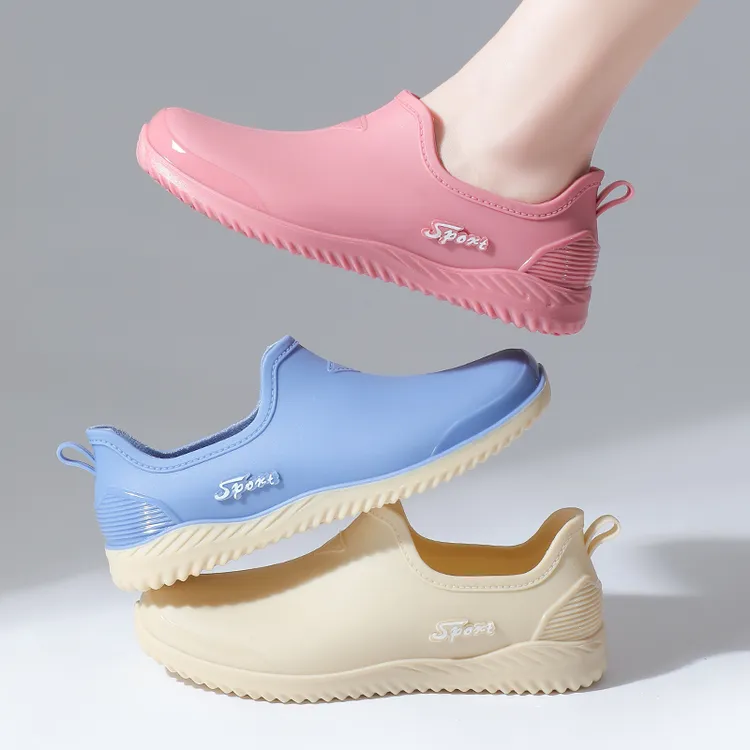 时尚低帮浅口女士雨鞋休闲百搭防滑防水鞋软底舒适轻便耐磨水胶鞋