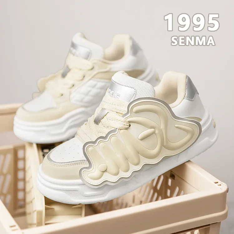 SENMA/森马高能面包鞋子女鞋潮流新款透气ol小众百搭低帮运动鞋男