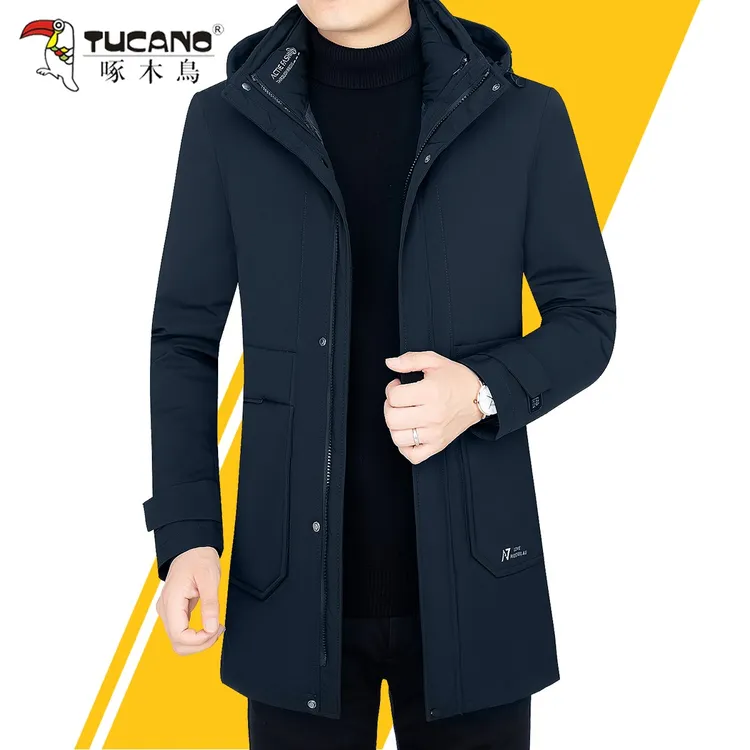 啄木鸟三穿可脱卸内胆派克中长款男加绒2025秋冬季棉衣连帽棉袄