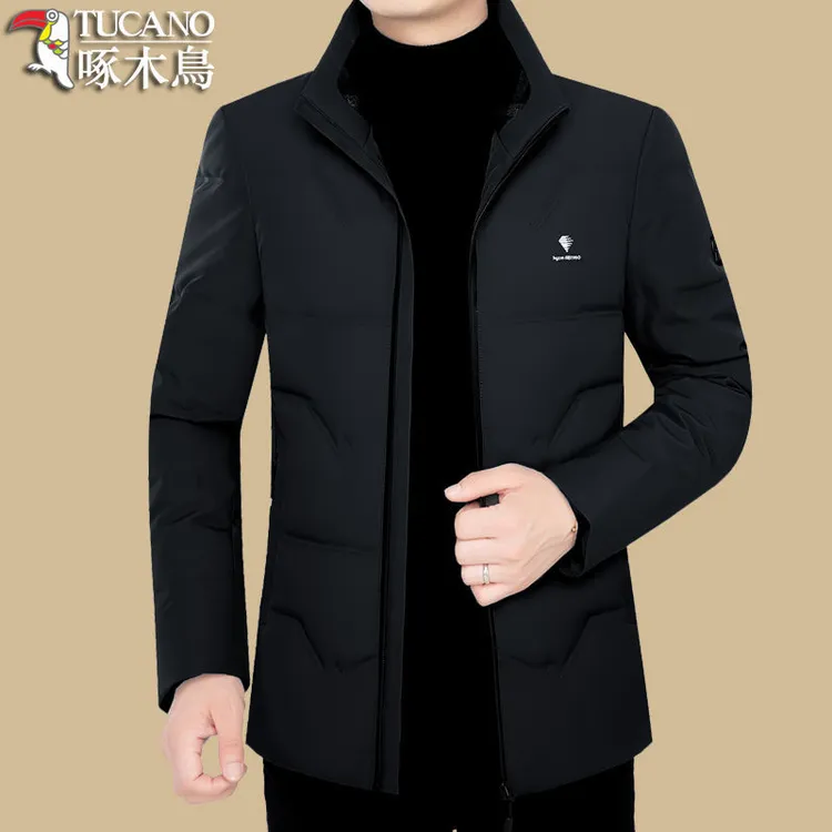 啄木鸟男装男士羽绒服外套男冬季羽绒衣中青年立领短款保暖休闲潮