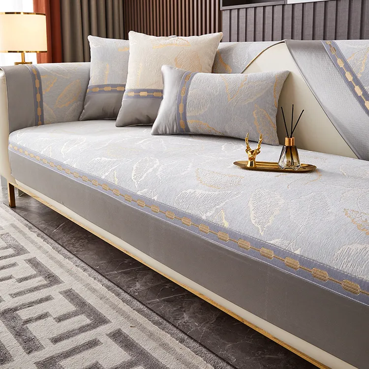 【叶徳琳】雪尼尔简约轻奢沙发垫现代防滑皮沙发套罩盖布四季通用商品图