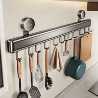 厨房家用壁挂式吸盘免打孔挂厨具锅铲勺子铲子放置物收纳子架挂钩