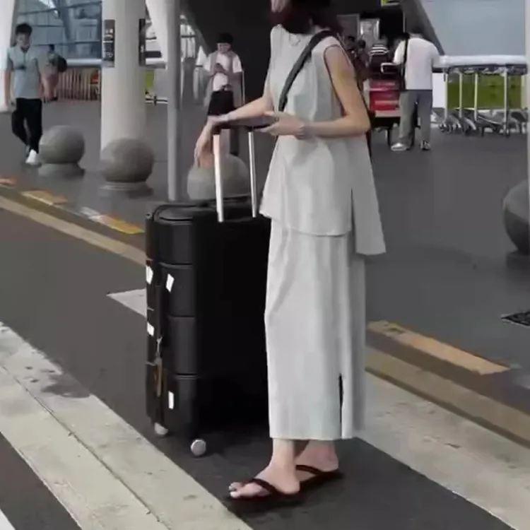 2024夏季新款无袖不规则上衣时尚宽松半身裙显瘦