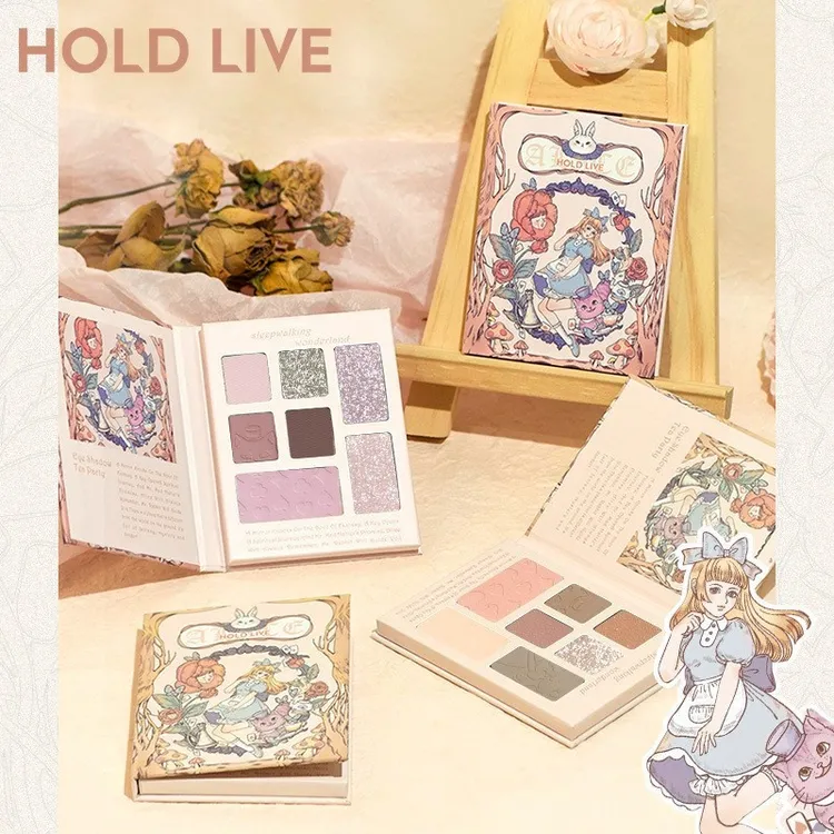 HOLDLIVE仲夏花园眼影盘奶茶色大地色裸色哑光眼影珠光亮片一体盘