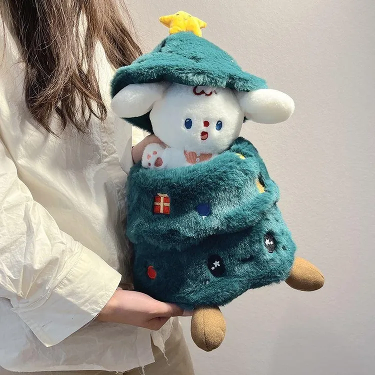 圣诞树公仔礼盒平安果礼袋圣诞节毛绒玩具送女朋友闺蜜节日礼物