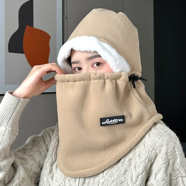 帽子女款冬季2024新款围脖一体电动车秋冬天骑行保暖神器防风防寒