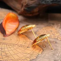 铜合金耳饰 【589】LeLe 耳钉 气质轻奢时尚法式简约双色爱心