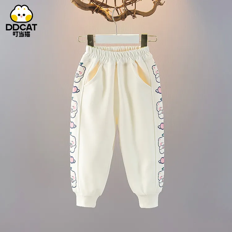 叮当猫女童裤子秋装外穿洋气儿童休闲裤春秋季长裤小童女宝宝卫裤
