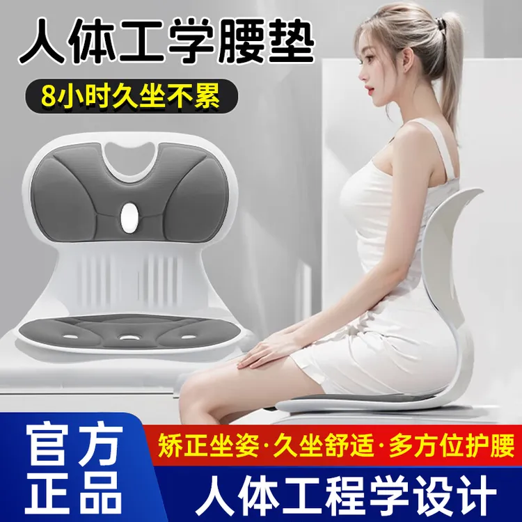 人体工学护腰坐姿椅矫正学习办公神器护腰撑背久坐不累BK-T1 黑色